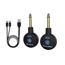 Wireless Guitar Transmitter Receiver Set, Stable LowLatency Plug and Play System for Electric Guitar and Bass