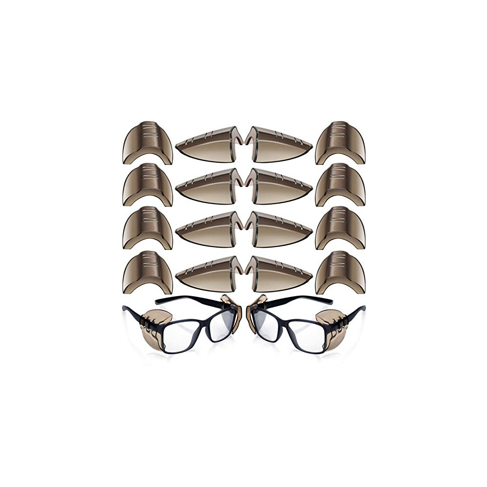8 Pairs Black Slip On Safety Glasses Side Shields, Flexible Tpu Eyeglass Side Protection For Small Medium Frames 9330225383178