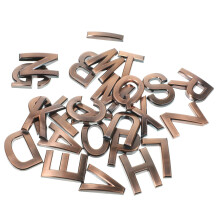 Self Adhesive Letter Signs 26pcs Dark Brown 3D Alphabet Wall Stickers for Door Mailbox Decor