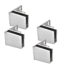 4 Pack Automatic Glass Door Hinges Stainless Steel NoDrill Design for Glass Cabinet and Display