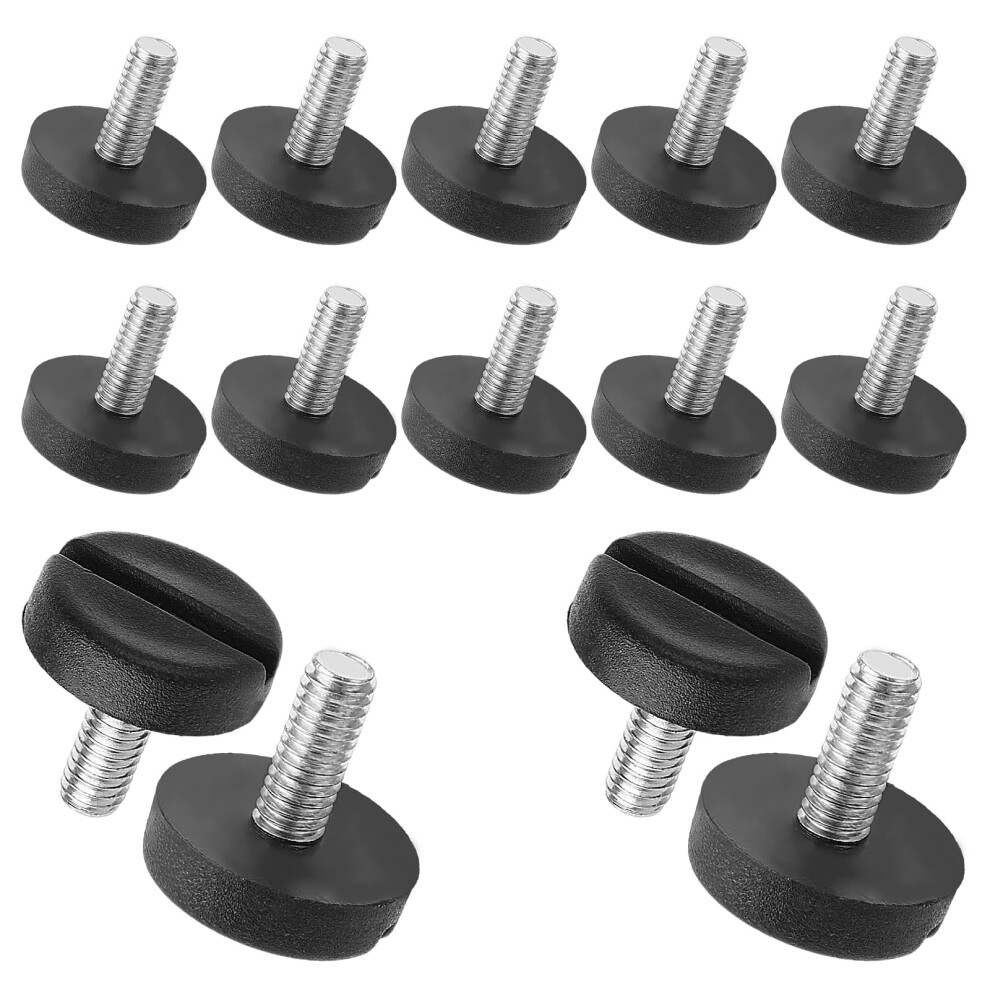 Furniture Leveling Feet M6 Screw On 14Pcs Adjustable Table Leg Levelers AntiâWobble FloorâProtective Black Set 9771547906490