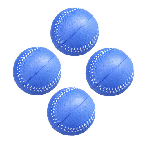 4Pcs PU Soft Baseball Training Sport Batting Ball Elastic-Blue