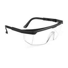 Safety Glasses Adjustable Clear Protective Eyewear with Black Frame AntiDust Eye Protection for Work