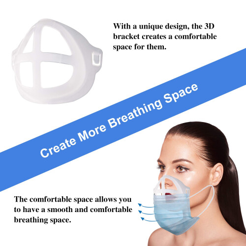 5PCS Silicone Mask Bracket 3D Face Mask Support Frame Reusable Washable Easy Breathing Comfort 2