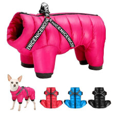 (18, Red) Winter Dog Clothes Super Warm Pet Dog Jacket Coat With Harness Waterproof Puppy Clothing Hoodies For Small Medium Dogs Outfit