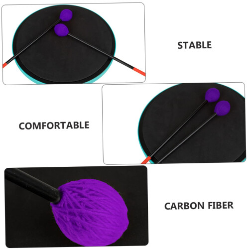 2pcs Purple Xylophone Mallets Marimba Mallets for Percussion Instruments Easy Color Identification 1