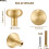 Brushed Brass Cabinet Knobs and Gold Handles, Solid Brass Construction, FingerprintResistant, 6 Pack 2
