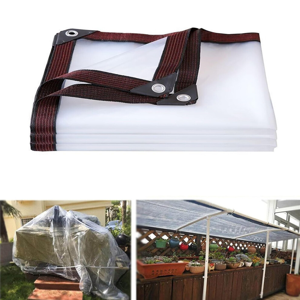 Clear Pvc Tarpaulin 10X10 Ft Waterproof Transparent Plastic Tarp For Patio Porch Outdoor Weather Protection 9330225383659