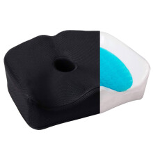 Memory Foam Seat Cushion with Gel Enhanced Support, Ergonomic Coccyx Pillow for Office and Home