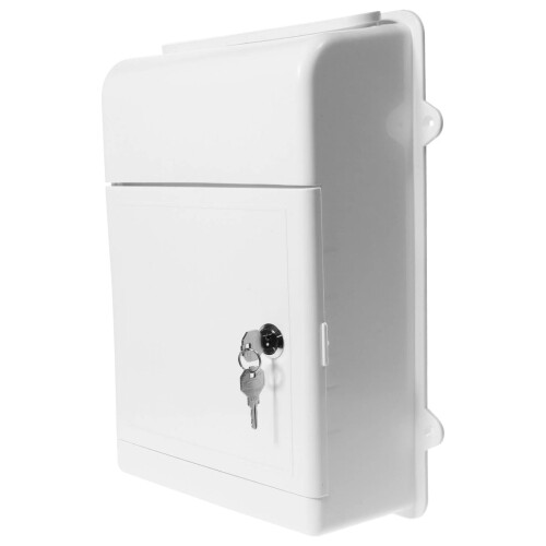 White Wall Mounted Lockable Mailbox, Large Capacity Outdoor Postbox with Durable Metal Construction
