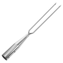 Fourche Longue En Acier Pour Barbecue Rôtissage Argenté