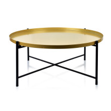 Stolik kawowy metalowy Mondex LUCAS 76,5x32 cm czarno-złoty 1 szt.