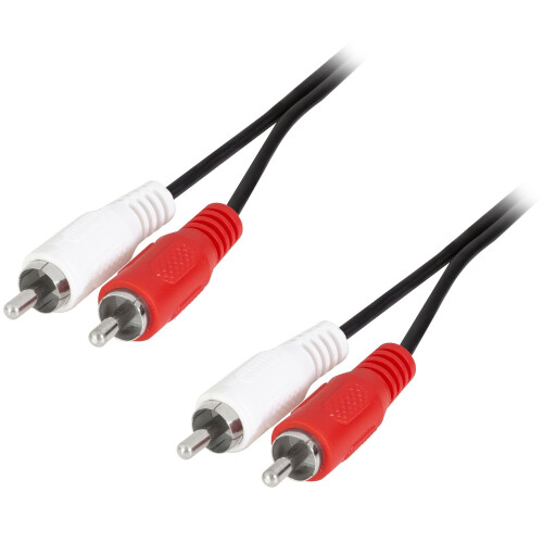 2,5 m RCA han til han lydkabel, skærmet, sort 1