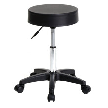 Adjustable Swivel Bar Stool with Wheels PU Leather 360 Rotating Salon Chair Height Adjustable Black