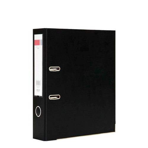 Black A4 File Folder with Durable Metal Clip, Expandable Document Organizer for Office Storage