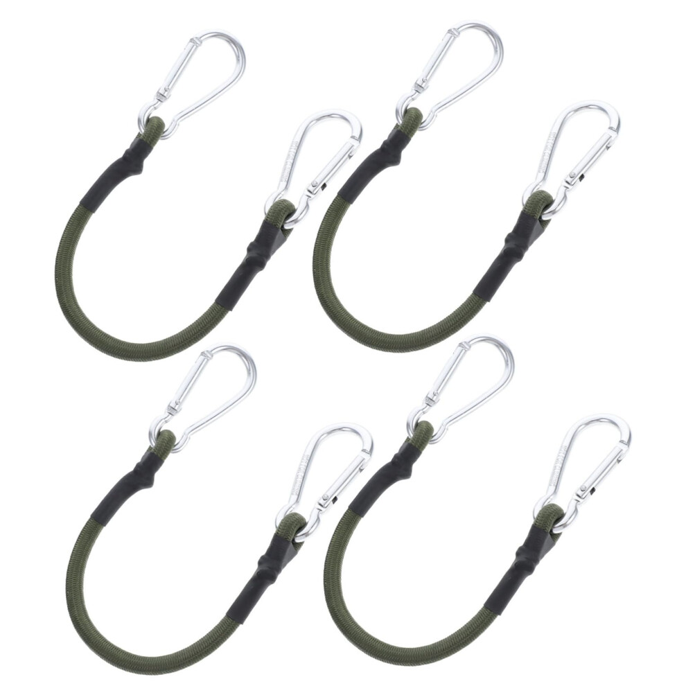 Heavy Duty Bungee Cords With Carabiner Hooks 4 Pack Â Secure Locking Elastic Straps For Camping And Luggage 9351714532198