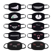 10 Pcs Cotton Face Mask Funny Anime Teeth Design, Reusable 3Layer Breathable Mouth Cover for Adults and Kids