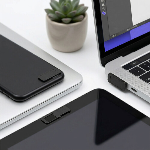10Pièces Cache Caméra Laptop Et Mobile ABS Noir Slim Protection 2