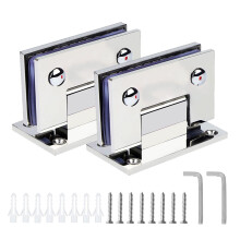 2 Pack 90 Glass Door Hinges, Heavy Duty Stainless Steel Frameless Shower Door Hinges 812mm, RustResistant Auto Closing Design