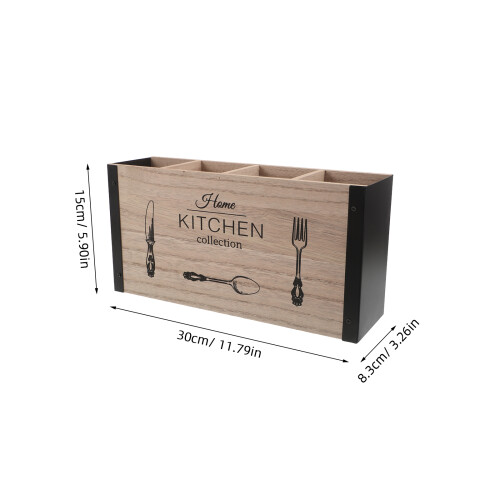 Wooden Cooking Utensil Organizer for Home Kitchen Table Storage 1
