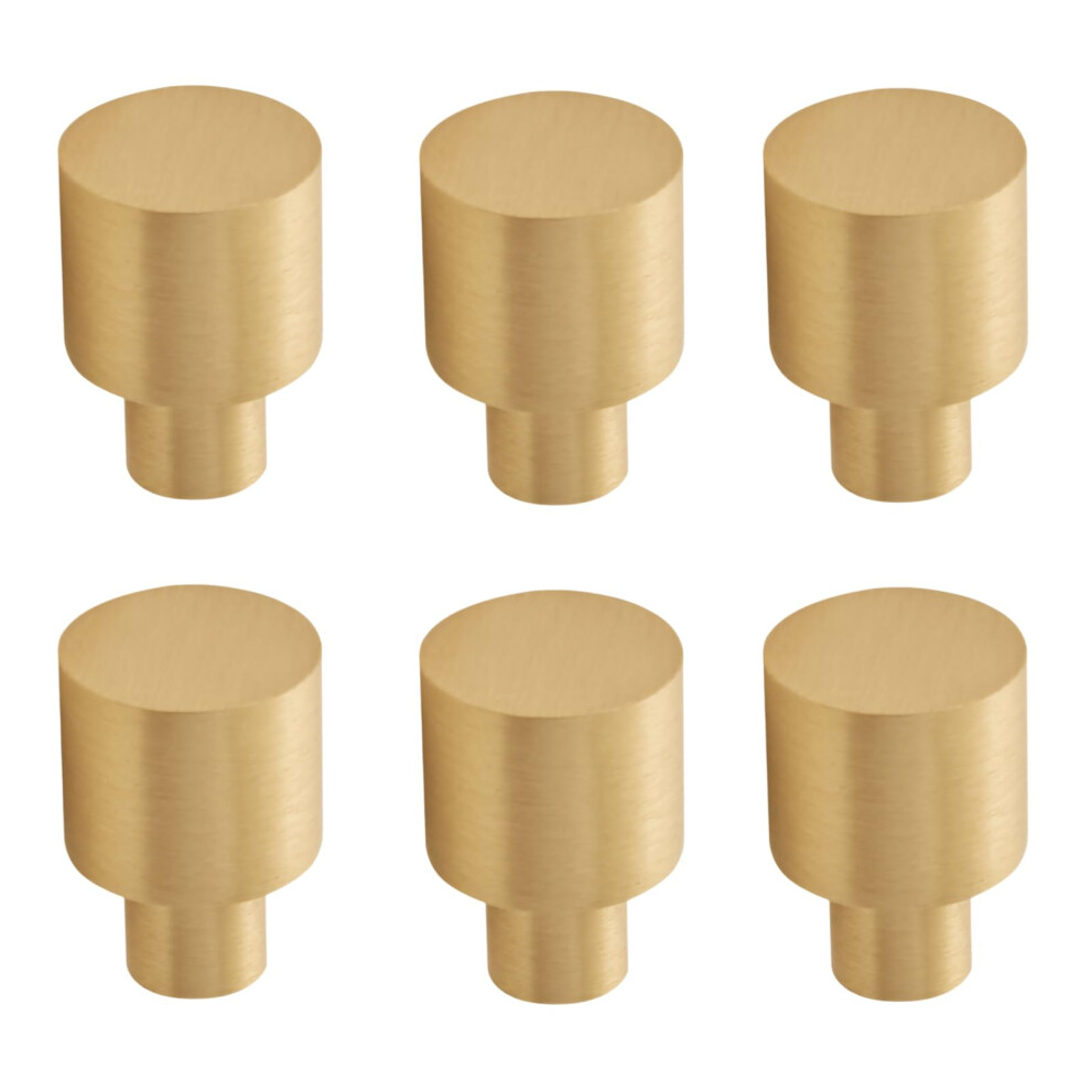 6Pcs Brass Cabinet Knobs Gold Drawer Pulls, Durable Gold Finish Handles For Wardrobe And Furniture 9330225384328