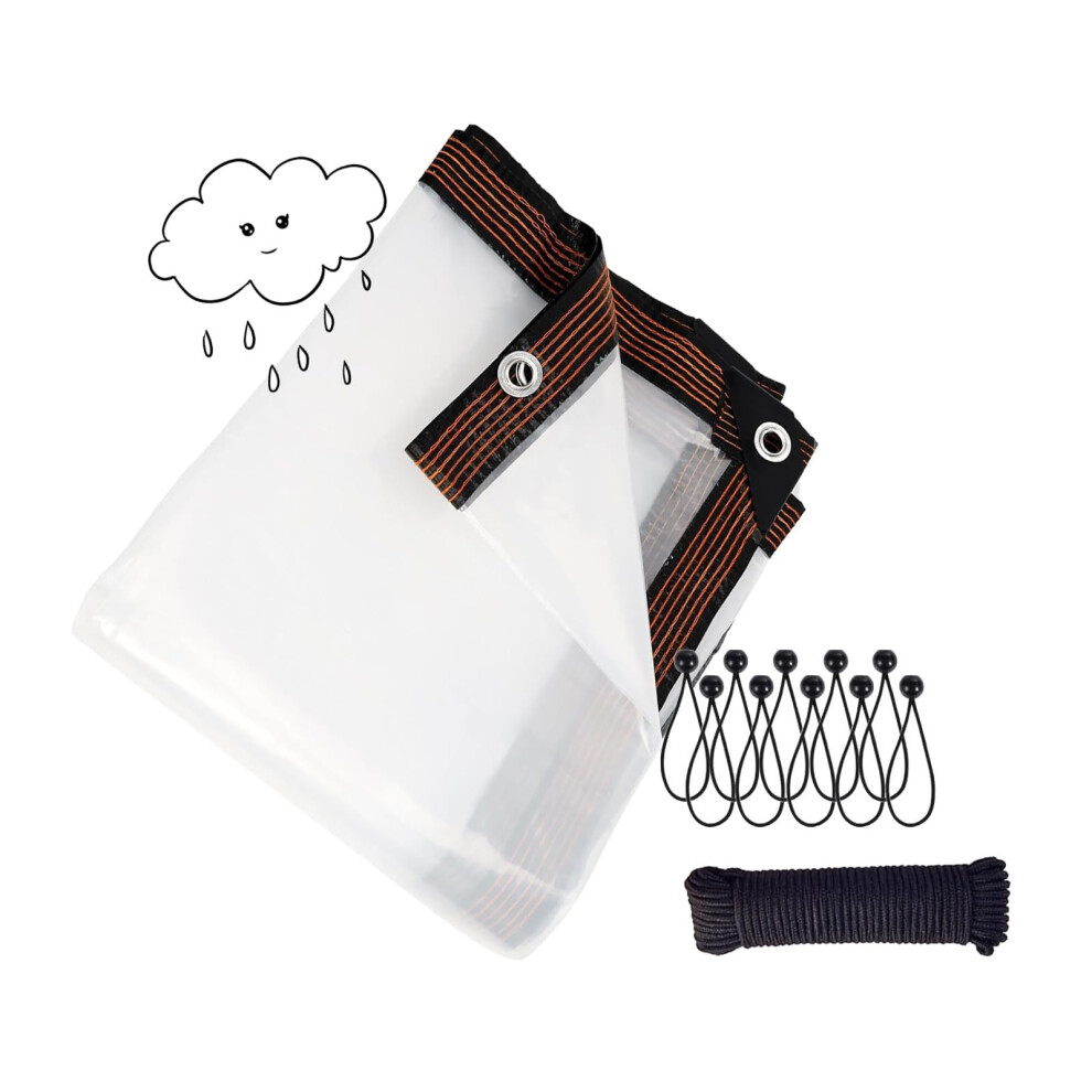 5X7 Ft Clear Waterproof Tarp Heavy Duty Pvc Tarpaulin With Rustresistant Grommets For Outdoor Use 9771547907572