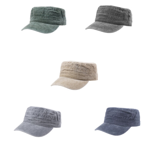 Wash Cotton Baseball Cap Distressed Color Adjustable-Navy blue 1