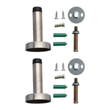Heavy Duty Stainless Steel Door Stopper 2Pcs Wall Mount Secure Hold for Home Office Garage
