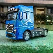 (Truck Head Blue) 2025 1:50 Large Diecast Alloy Truck Car Model Toys Container Pull Back Sound And Light Transport Vehicles Model Toys For Boys Gifts
