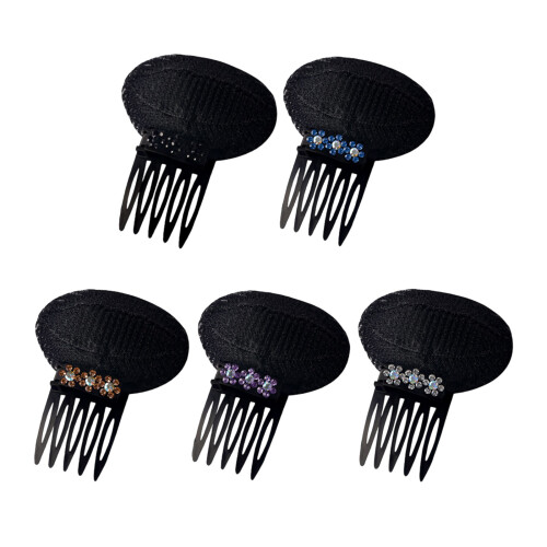 Volumizing Hair Clip Hair Pad Comb Insert For Flat-Silver white 1