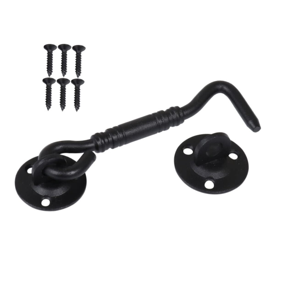 Barn Door Latch Black Stainless Steel Gate Lock Heavy Duty Secure Hook Latch Corrosion Resistant 9771547907664