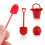 8Sets Mini Red Firefighter Tools Set with and Bucket for Models 4