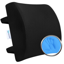 Lumbar Support Pillow for Office Chair and Car, Ergonomic Memory Foam Back Cushion for Lower Back Pain Relief