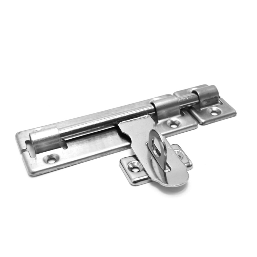 5 Inch Brushed Stainless Steel Door Latch Barrel Bolt Lock Set For Secure Padlock Closure 9351714532648
