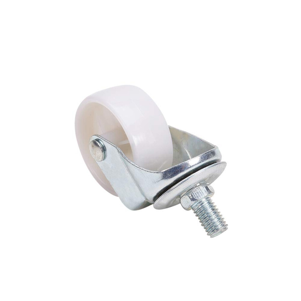 50Mm White Swivel Caster Wheel With 10Mm Threaded Stem, Smooth Quiet Rolling For Chairs And Tables 9771547907756