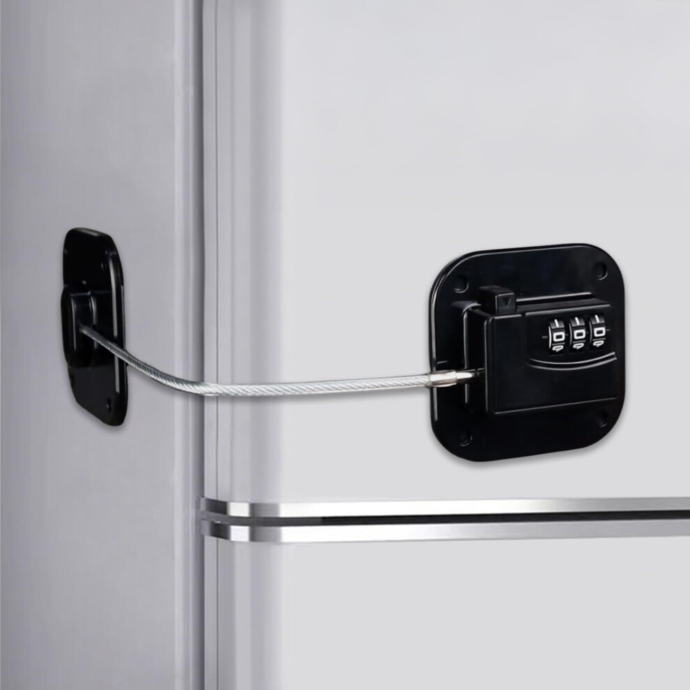 Refrigerator Lock with 3‑Digit Code, Keyless No‑Drill Child Safety Lock for Fridge, Freezer, Cabinet (1 Pack)