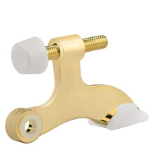 8 Pack Bright Brass Hinge Pin Door Stop, Adjustable Heavy Duty Door Stopper with White Rubber Tips