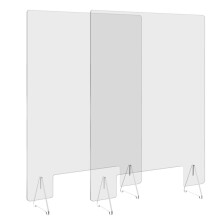 2 Pack Acrylic Sneeze Guard 24x32 Inch Plexiglass Shield for Cashier Counter with Crystal Clear Visibility