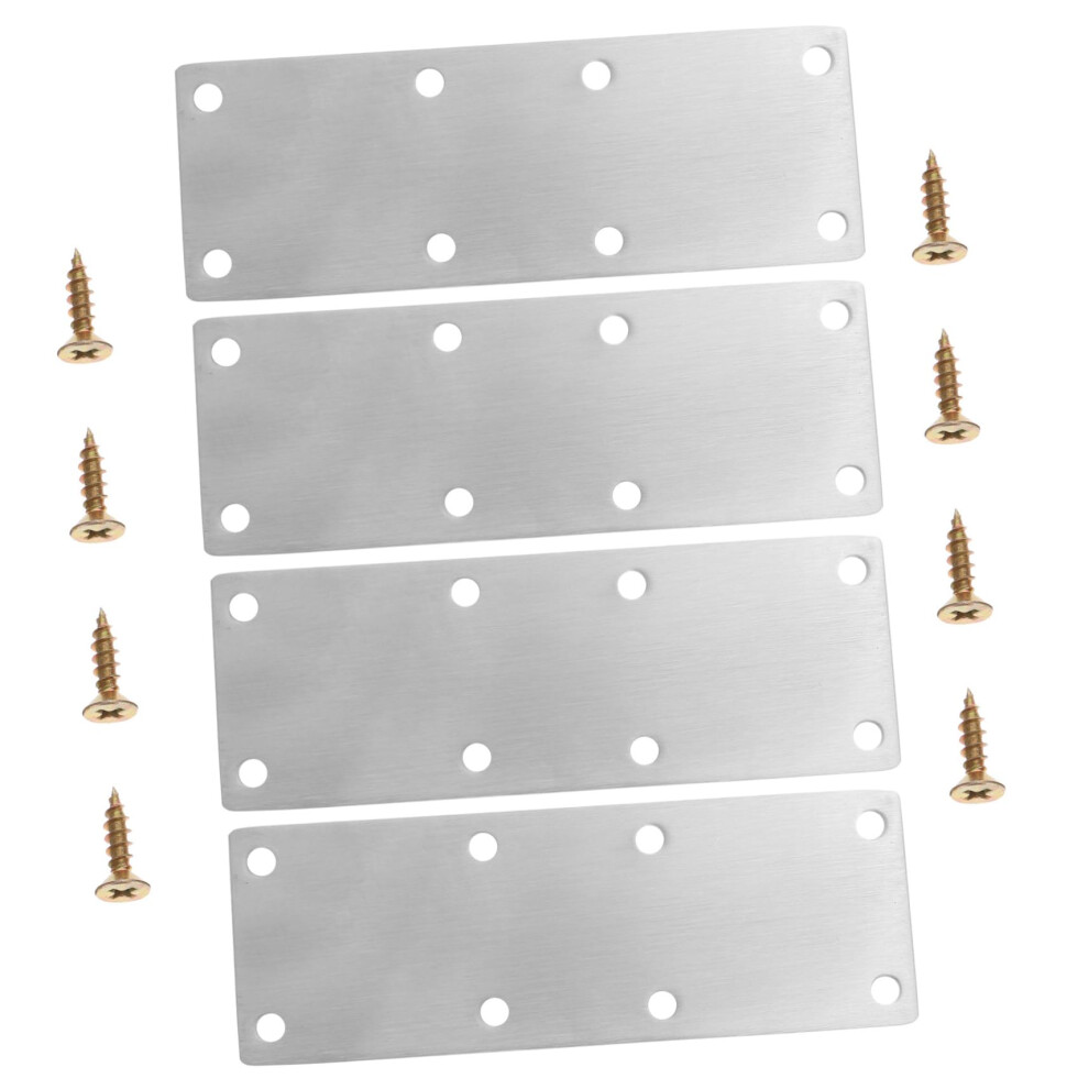 4Pcs Stainless Steel Mending Plates Heavy Duty Flat Brace Brackets For Furniture And Wood Joints 9330225384724