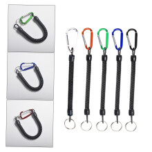 6pcs Retractable Keychain and Anti‑Lost Phone Lanyard with Elastic Steel Cable for Outdoor Activities