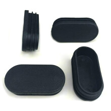 Black Plastic Furniture Leg Caps 20x40mm Oval Tube Insert End Caps for Chair Legs Floor Scratch Protection 10PCS