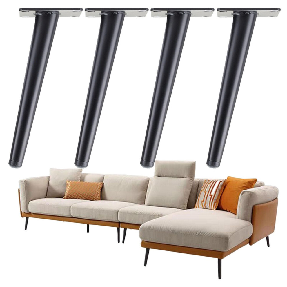 4 Pcs Metal Furniture Legs 15.7In Black Tapered Sofa Replacement Legs Adjustable Height Heavyduty Modern Industrial Style 9771547908166