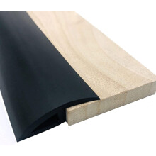 Floor Transition Strip for Vinyl and Carpet, PeelandStick Waterproof PVC Threshold Reducer Trim (Black)