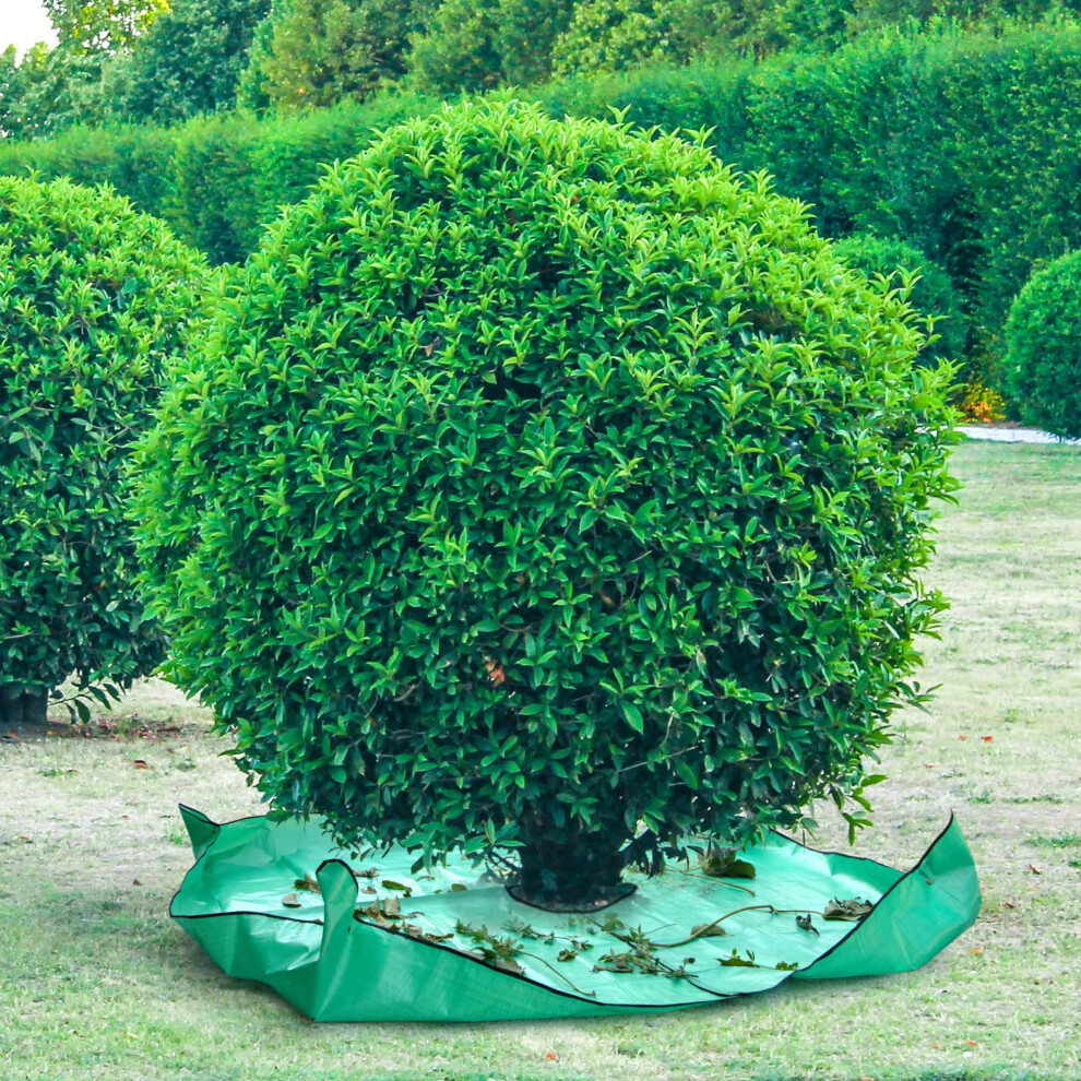 Waterproof Garden Tarp 78X78in With 12In Center Hole, Heavy Duty Landscape Pruning Mat For Yard Cleanup 9351714533089