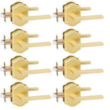Gold Door Handles 8 Pack, Brushed Brass Interior Door Levers, Durable Zinc Alloy Passage Set for Hall and Closet
