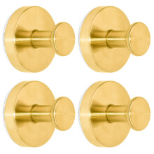 4 Pack Suction Cup Hooks Gold Bathroom Hooks Waterproof Rustproof 15 lbs Heavy Duty for Shower Tile