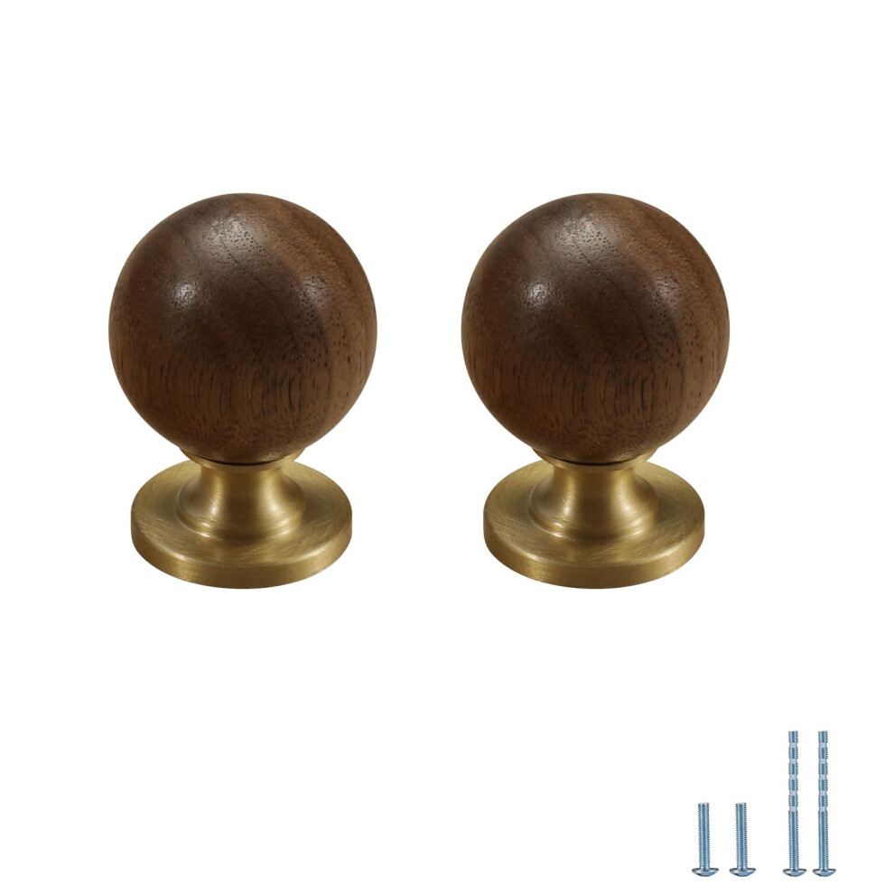 8 Pcs Walnut Wood Cabinet Knobs And Drawer Pulls Set Â Natural Finish, Durable Solid Construction 9073542054924