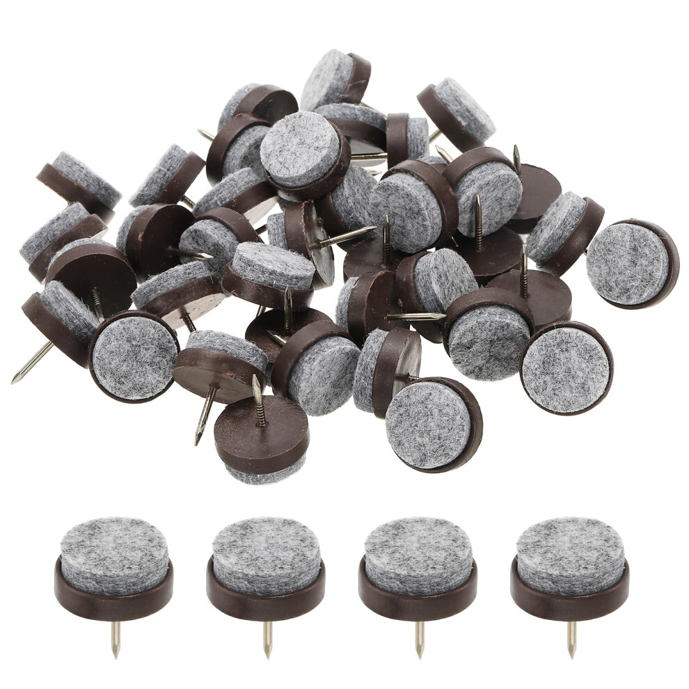 22Mm Brown Nailon Furniture Felt Pads 40Pcs Scratch Floor Protectors For Wooden Chair And Table Legs 9351714533188