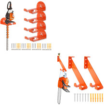 Weed Eater Holder and Chainsaw Wall Mount Rack, 4PCS Hangers for Secure Vertical Storage, Heavy Duty Steel