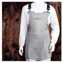 Stainless Steel Mesh Apron 55x80cm Silver, Cut Resistant Butcher Apron for Meat Processing, AntiCut Protective Chainmail Design